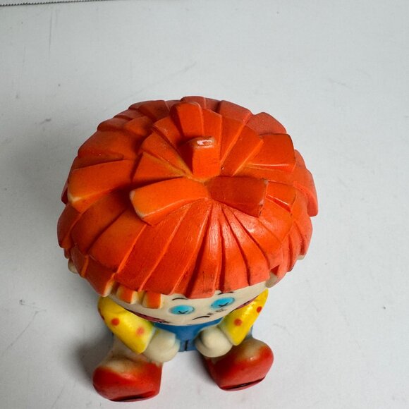 Vintage Raggedy Andy Style Squeak Toy Japan Rubber Boy Doll Red Hair 5.5" - Picture 7 of 8